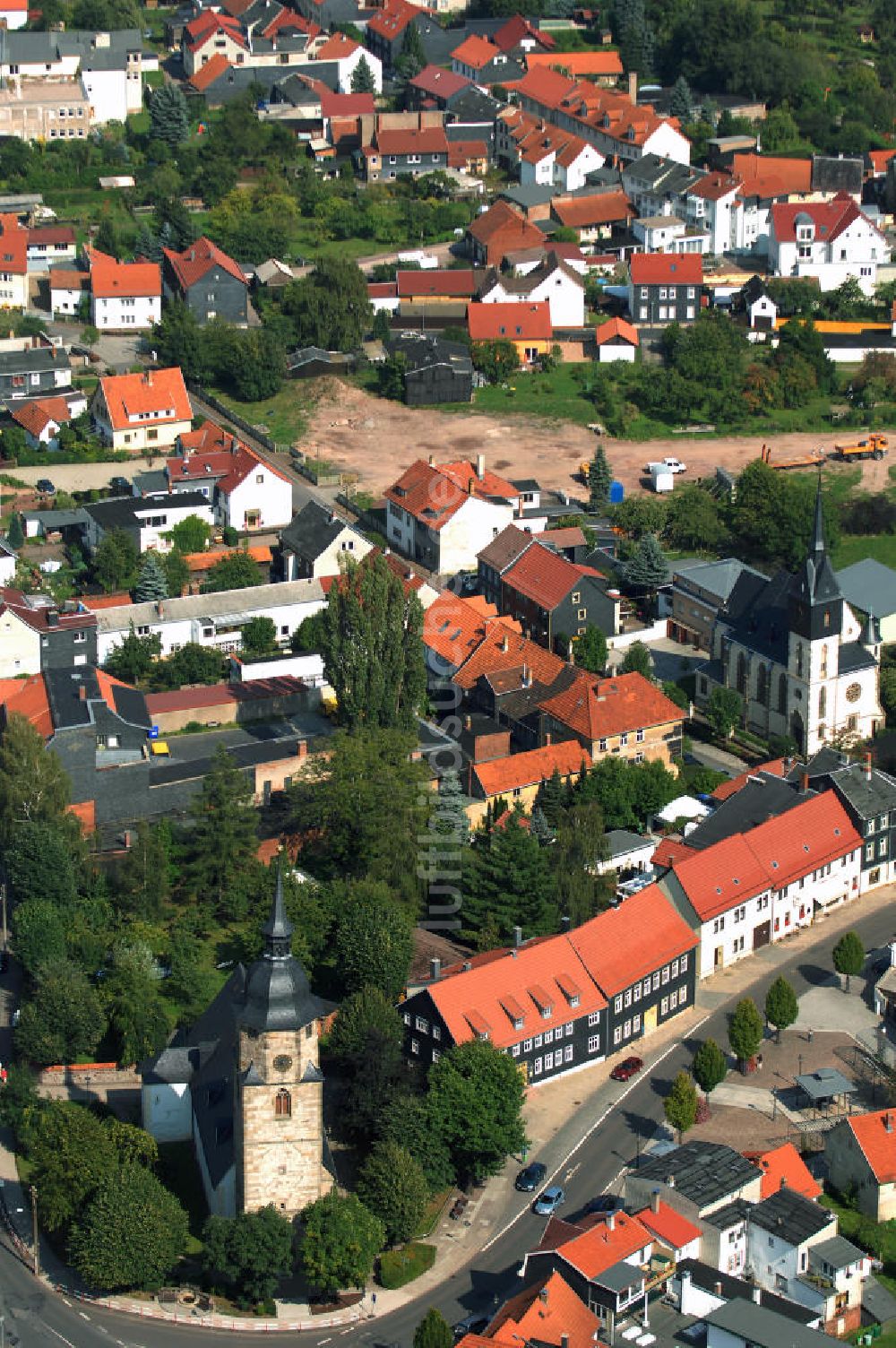 Friedrichroda aus der Vogelperspektive: Blick auf den Stadtkern von Friedirchroda im Landkreis Gotha in Thüringen