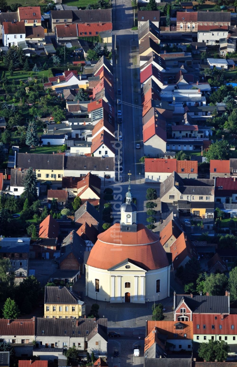 Oranienbaum aus der Vogelperspektive: Blick auf die Stadtkirche Oranienburg im Bundesland Sachsen-Anhalt