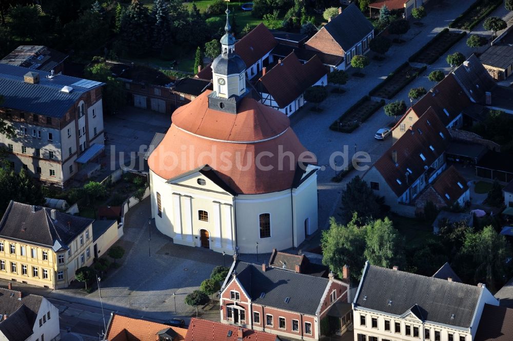 Luftbild Oranienbaum - Blick auf die Stadtkirche Oranienburg im Bundesland Sachsen-Anhalt