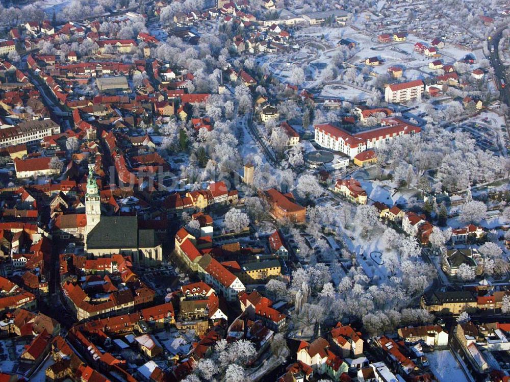 Bad Langensalza / Thüringen aus der Vogelperspektive: Blick auf das Stadtzentrum von Bad Langensalza