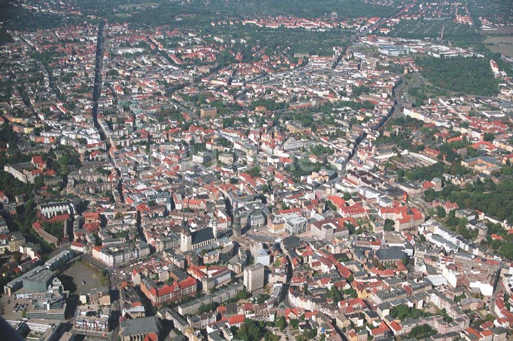 Luftaufnahme Halle (Sachsen-Anhalt) - Blick auf das Stadtzentrum von Halle