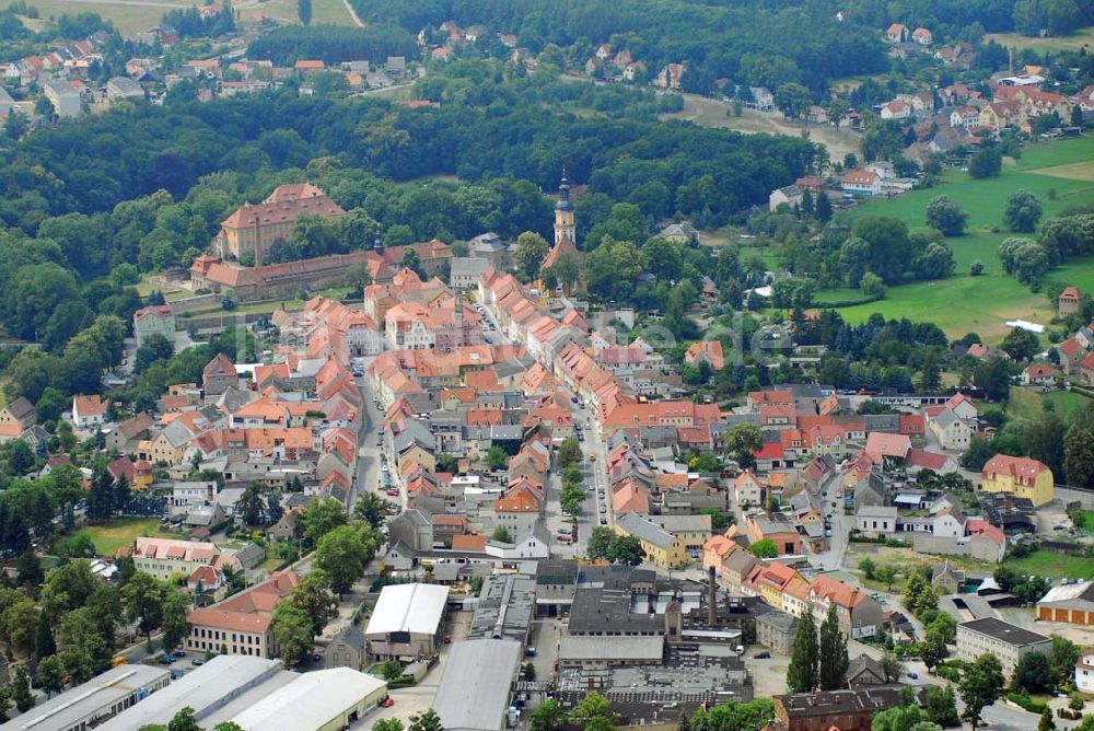 Luftaufnahme Königsbrück - Blick auf das Stadtzentrum von Königsbrück in Sachsen