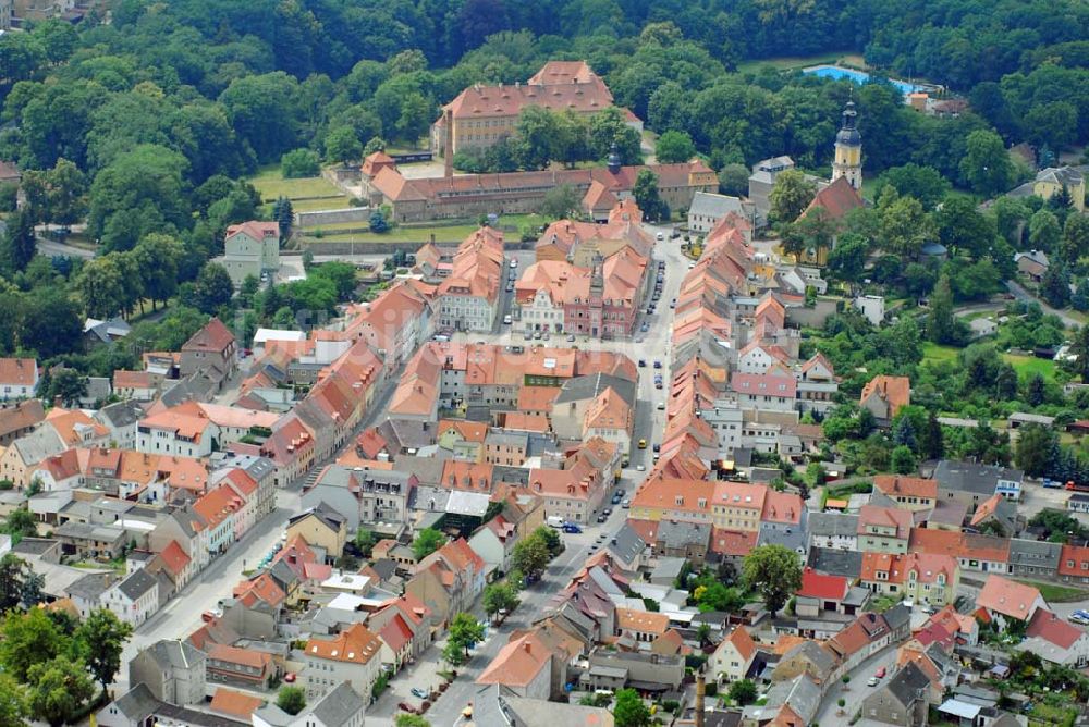 Königsbrück aus der Vogelperspektive: Blick auf das Stadtzentrum von Königsbrück in Sachsen