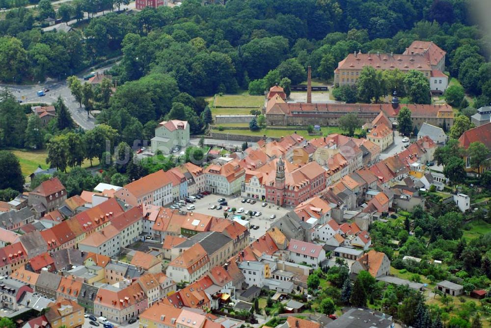 Luftbild Königsbrück - Blick auf das Stadtzentrum von Königsbrück in Sachsen