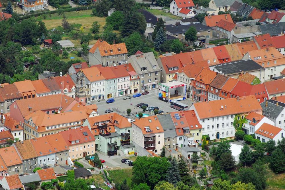 Luftaufnahme Königsbrück - Blick auf das Stadtzentrum von Königsbrück in Sachsen