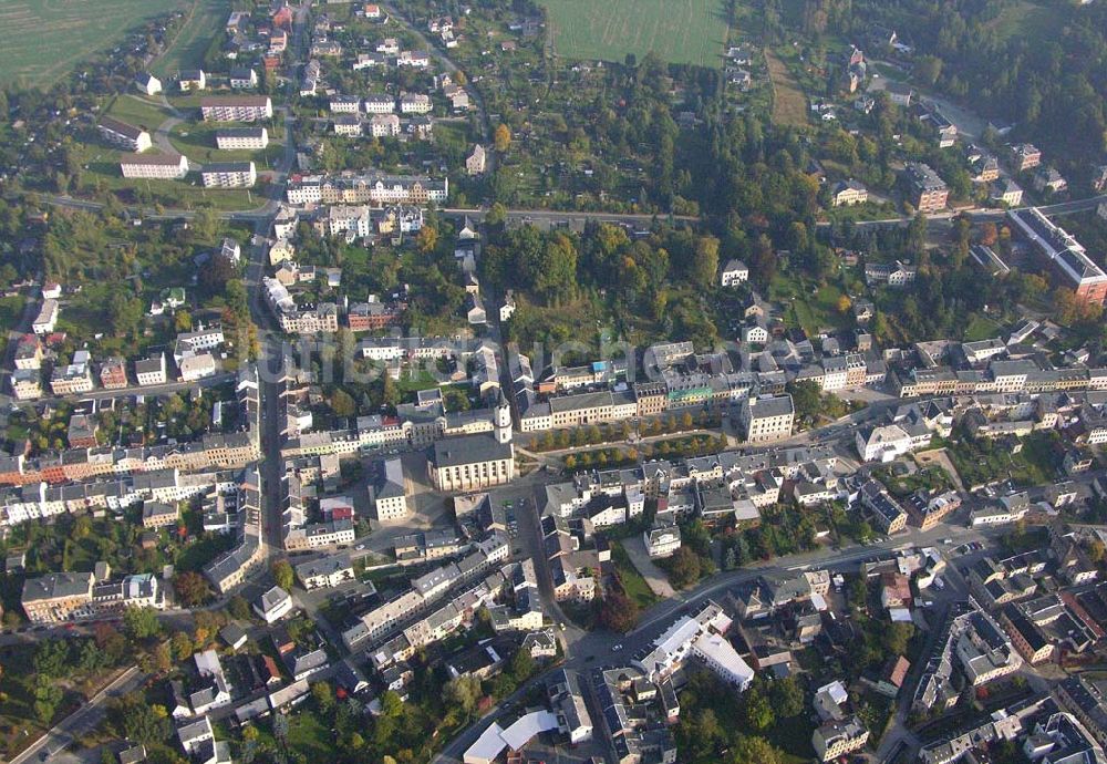  Markneukirchen ( Sachsen ) von oben - Blick auf das Stadtzentrum von Markneukirchen