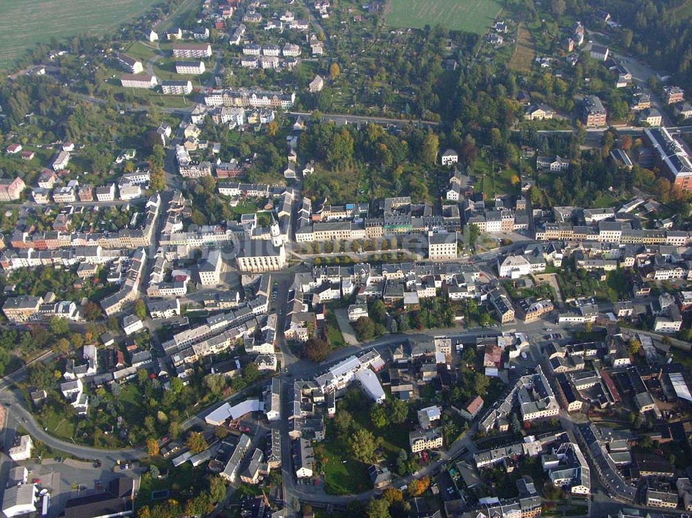  Markneukirchen ( Sachsen ) aus der Vogelperspektive: Blick auf das Stadtzentrum von Markneukirchen