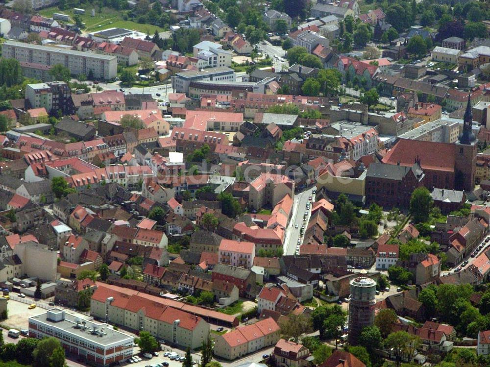 Nauen von oben - Blick auf das Stadtzentrum von Nauen