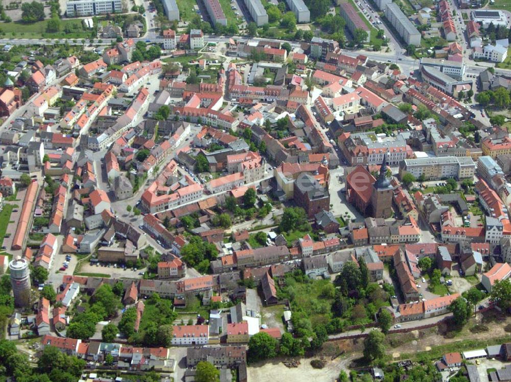 Nauen von oben - Blick auf das Stadtzentrum von Nauen