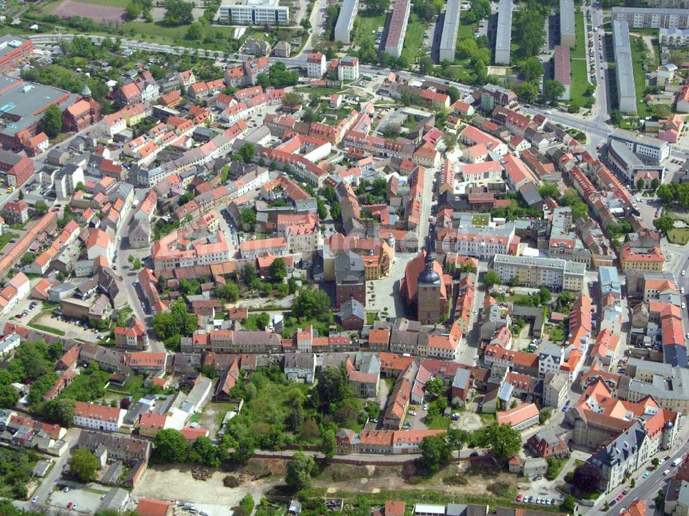 Luftbild Nauen - Blick auf das Stadtzentrum von Nauen