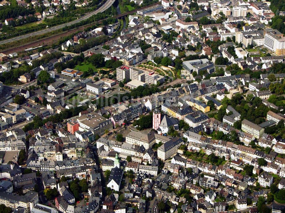 Luftaufnahme Siegen - Blick auf das Stadtzentrum von Siegen