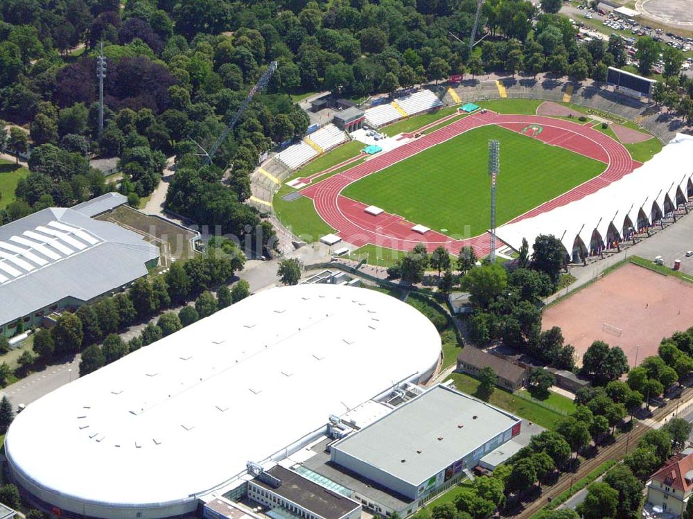 Luftaufnahme Erfurt / Thüringen - Blick auf das Steigerwaldstadion.