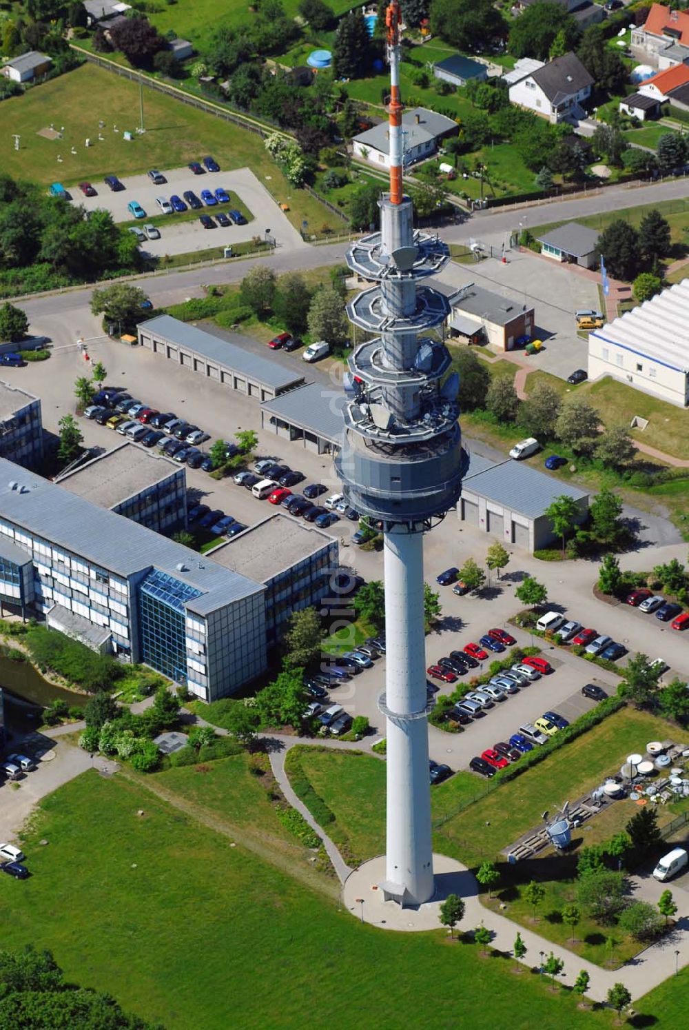 Luftaufnahme Leipzig - Blick auf den Telekom Funkturm in Holzhausen