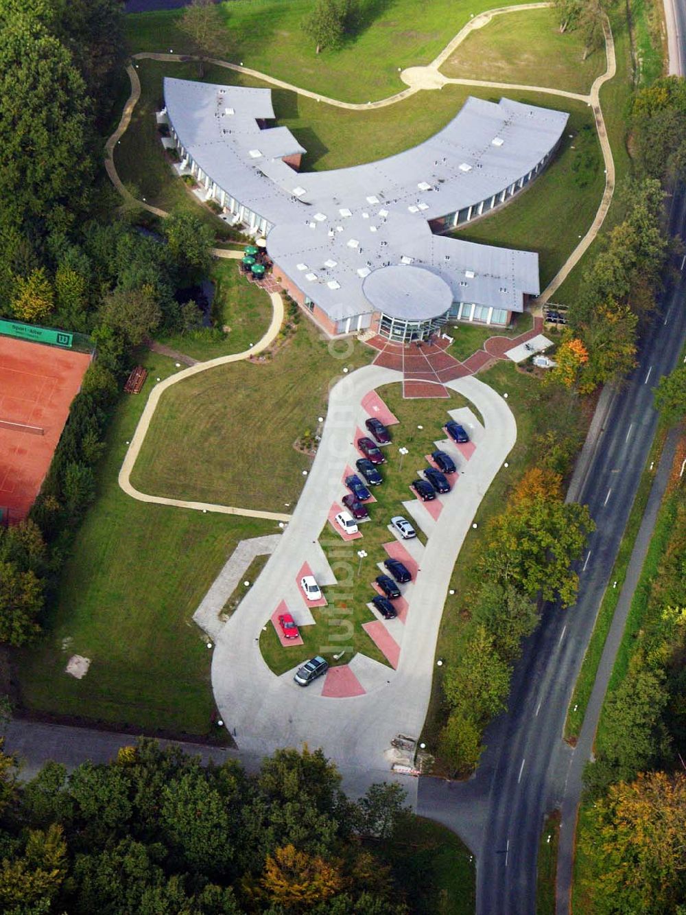 Wusterhausen von oben - Blick auf den Tennisclub Wusterhausen