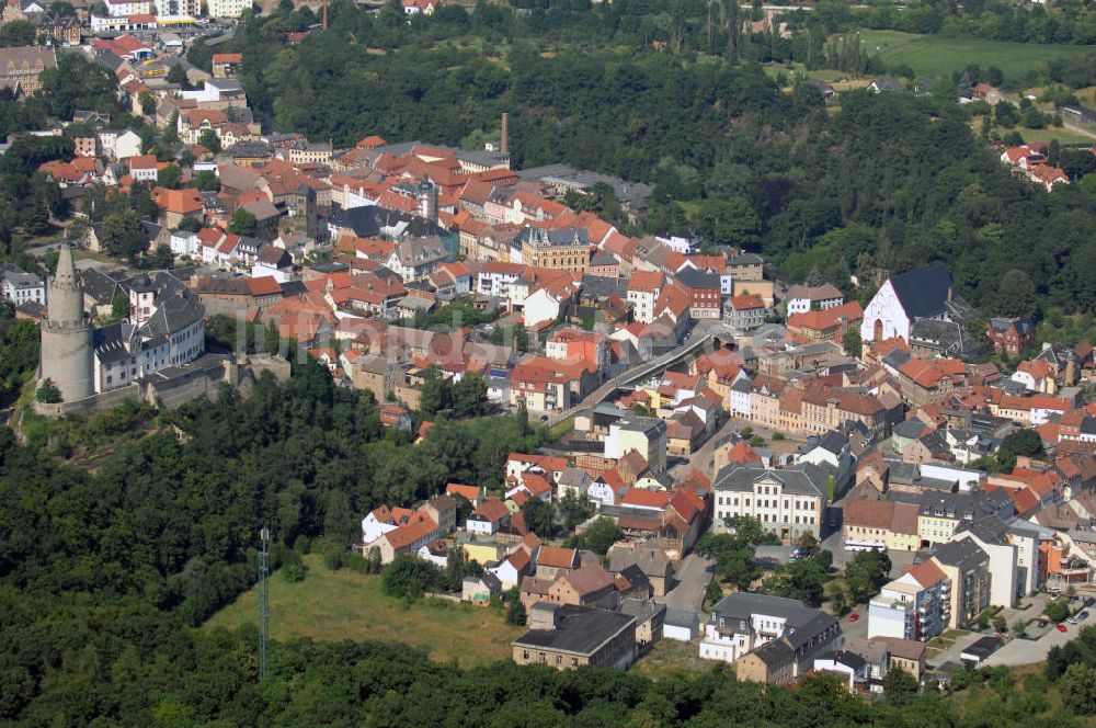 Luftbild Weida - Blick auf die thüringische Stadt Weida