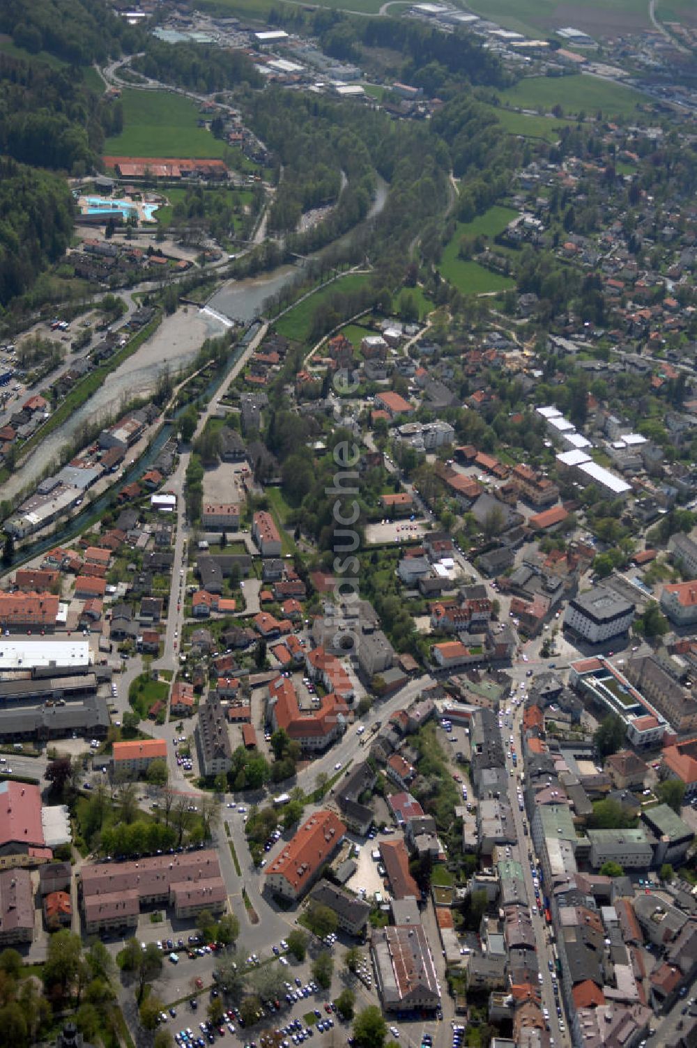 Traunstein von oben - Blick auf Traunstein