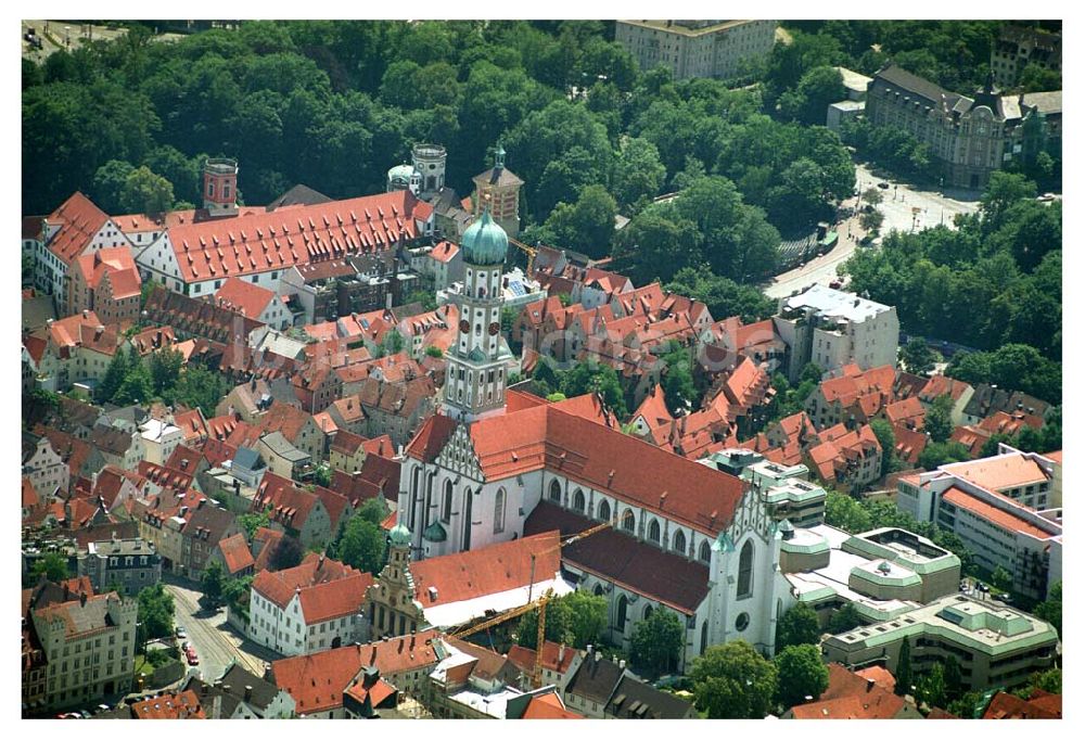 Augsburg / Bayern von oben - Blick auf die St. Ulrich und Afra in Augsburg