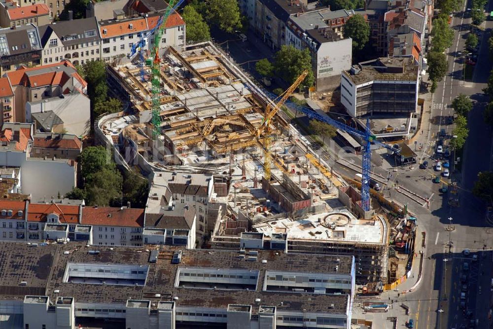 Luftbild Berlin-Steglitz - Blick auf die Umbau- und Erweiterungsbauarbeiten am FORUM STEGLITZ