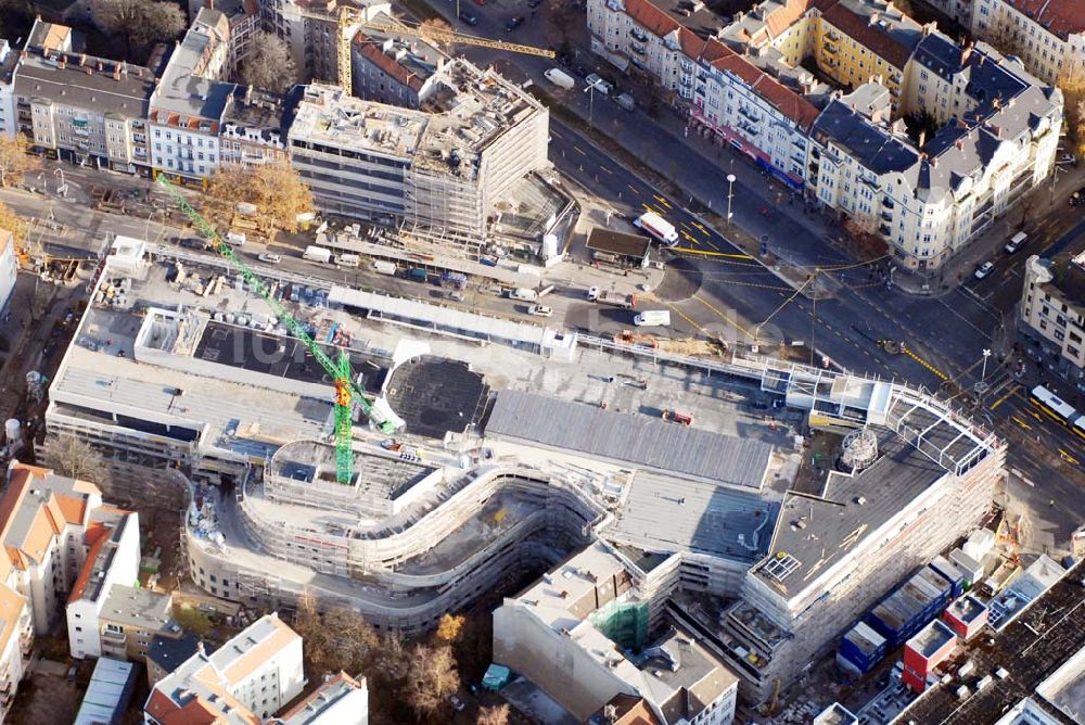 Berlin Steglitz von oben - Blick auf die Umbau- und Erweiterungsbauarbeiten am FORUM STEGLITZ