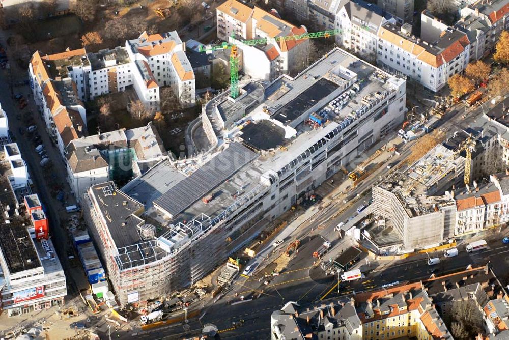 Berlin Steglitz von oben - Blick auf die Umbau- und Erweiterungsbauarbeiten am FORUM STEGLITZ