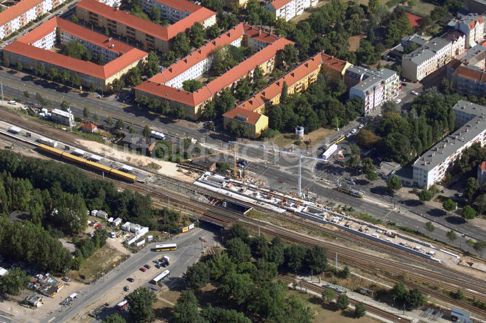 Berlin aus der Vogelperspektive: Blick auf die Umbauarbeiten am S-Bahnhof Adlershof in Berlin-Köpenick