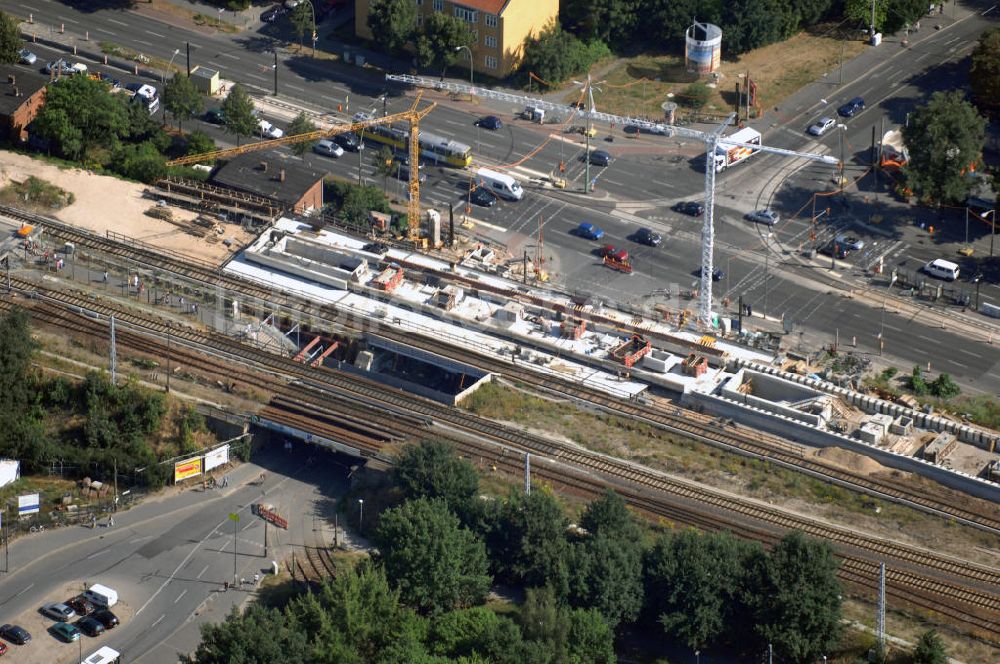 Berlin von oben - Blick auf die Umbauarbeiten am S-Bahnhof Adlershof in Berlin-Köpenick