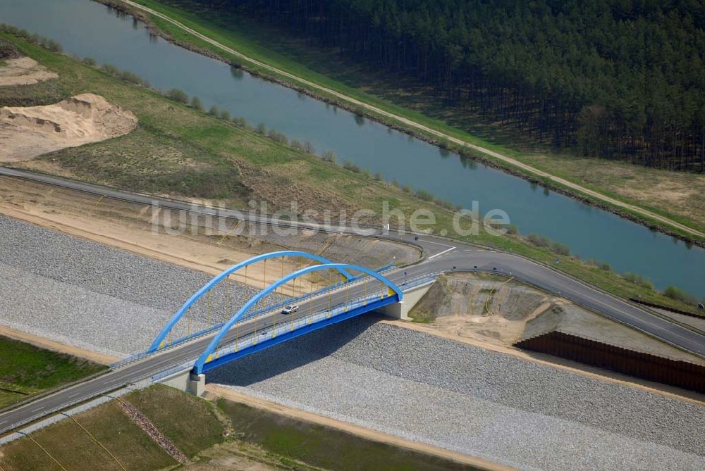 Luftbild Eberswalde - Blick auf Umleitungsarbeiten am Finowkanal zu Eberswalde