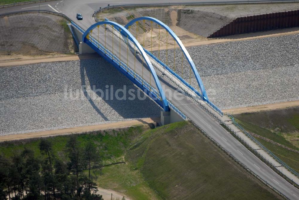 Luftbild Eberswalde - Blick auf Umleitungsarbeiten am Finowkanal zu Eberswalde