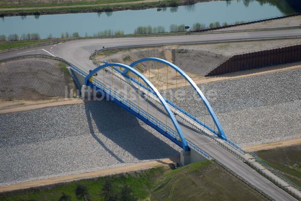 Luftaufnahme Eberswalde - Blick auf Umleitungsarbeiten am Finowkanal zu Eberswalde