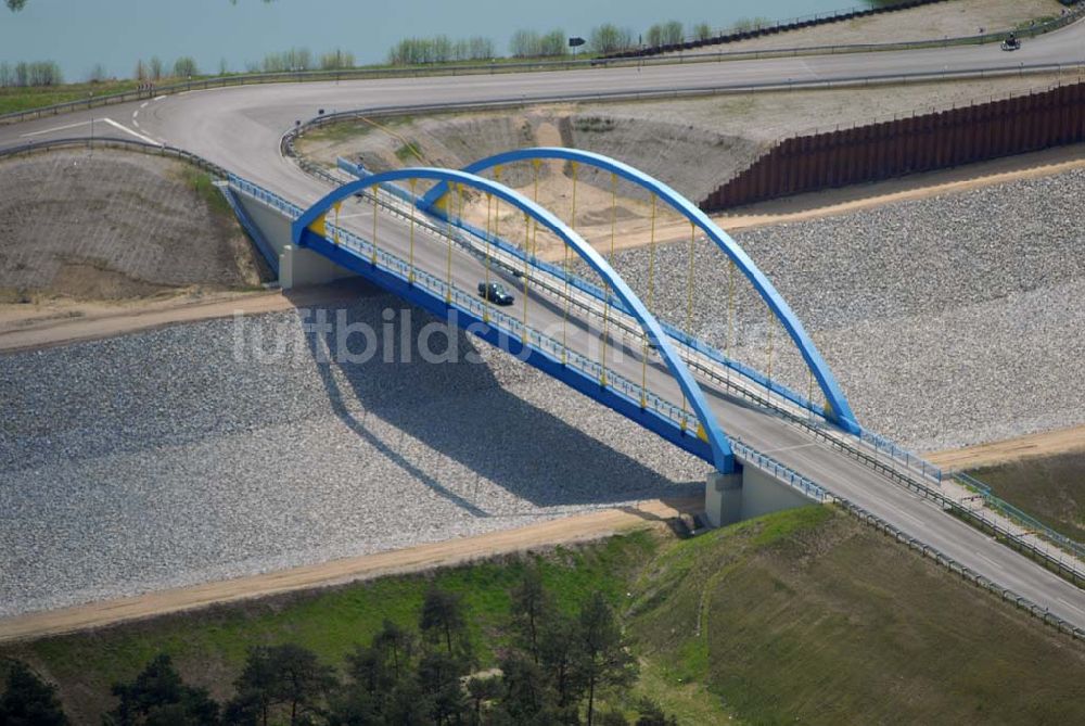 Eberswalde von oben - Blick auf Umleitungsarbeiten am Finowkanal zu Eberswalde