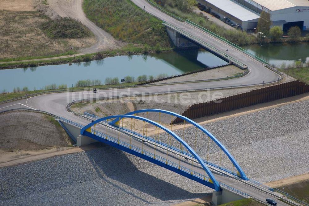 Luftbild Eberswalde - Blick auf Umleitungsarbeiten am Finowkanal zu Eberswalde