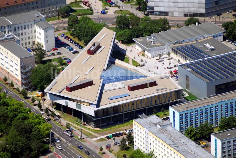 Luftbild Magdeburg - Blick auf die Universitätsbibliothek der Otto-von-Guericke-Universität Magdeburg