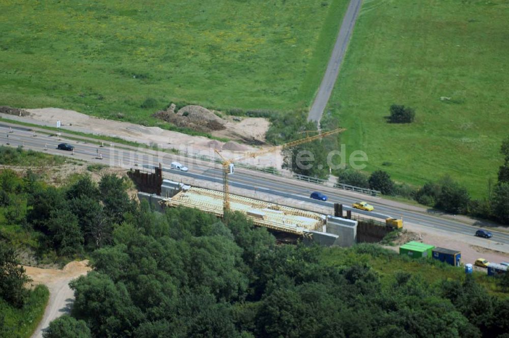 Luftbild Dessau - Blick auf verschiedene Brückenbauwerke an der Baustelle zum Ausbau der B184 zwischen Dessau und Roßlau in Sachsen-Anhalt