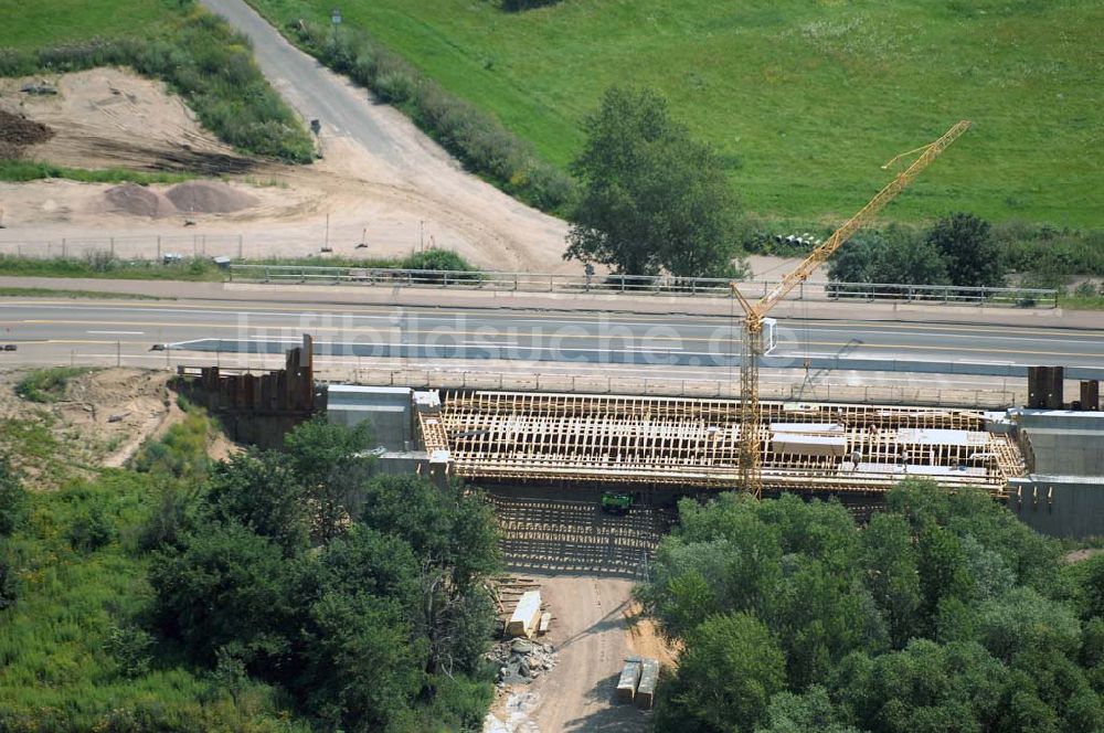 Dessau von oben - Blick auf verschiedene Brückenbauwerke an der Baustelle zum Ausbau der B184 zwischen Dessau und Roßlau in Sachsen-Anhalt