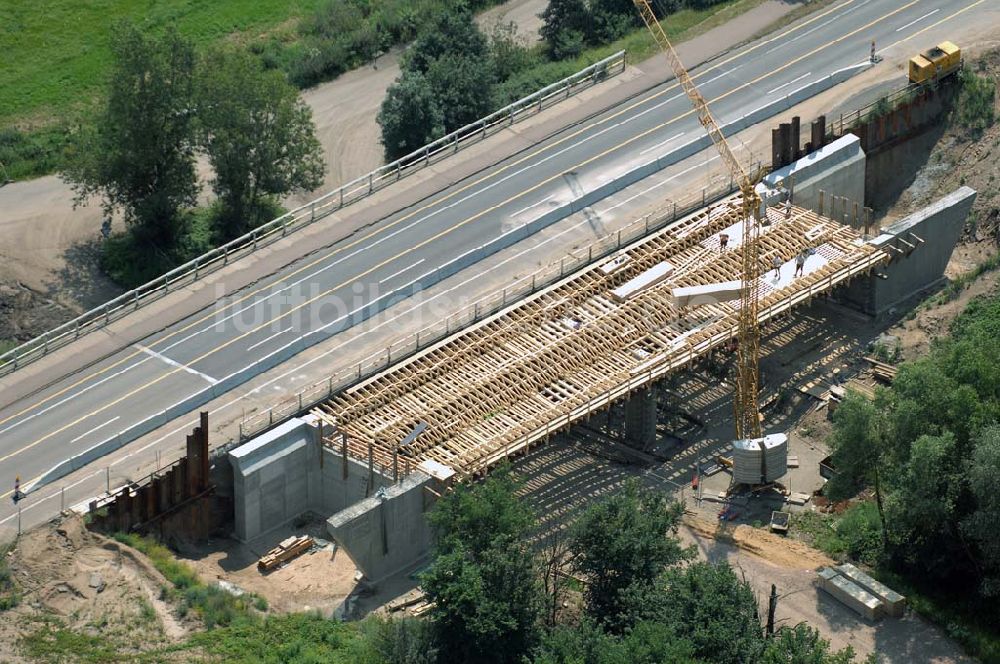 Luftbild Dessau - Blick auf verschiedene Brückenbauwerke an der Baustelle zum Ausbau der B184 zwischen Dessau und Roßlau in Sachsen-Anhalt