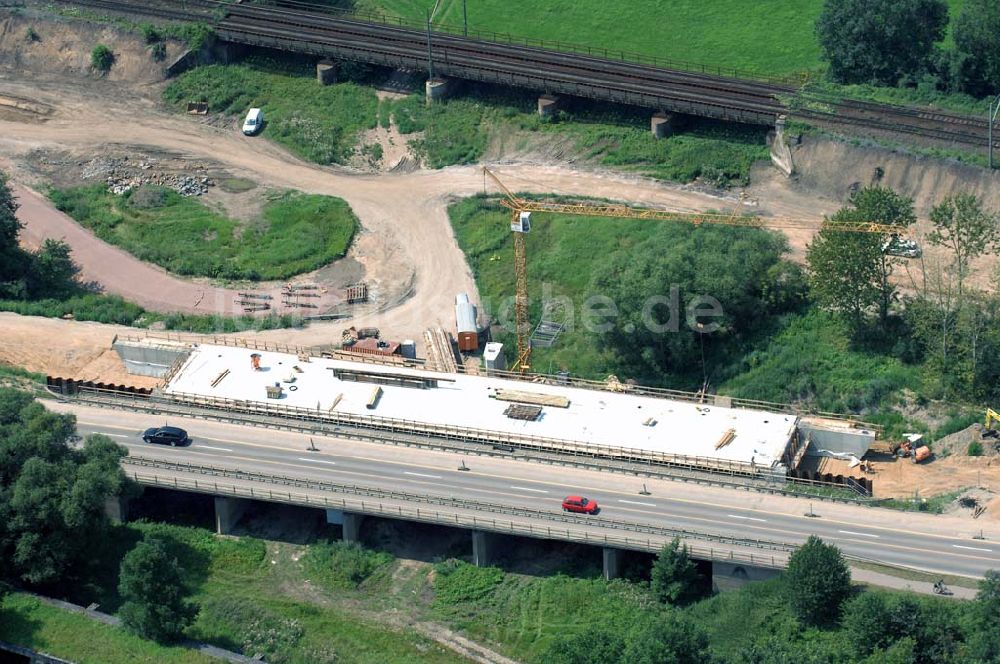 Luftbild Dessau - Blick auf verschiedene Brückenbauwerke an der Baustelle zum Ausbau der B184 zwischen Dessau und Roßlau in Sachsen-Anhalt