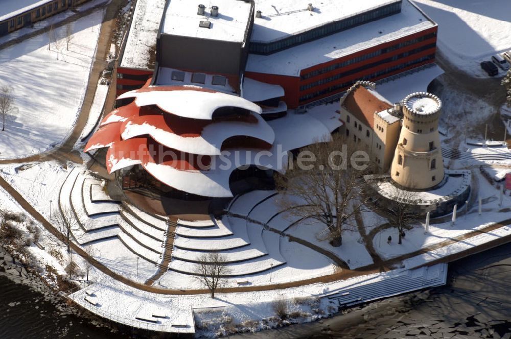 Luftbild POTSDAM - Blick auf das verschneite Hans Otto Theater, dem Brandenburgischen Landestheaters in Potsdam