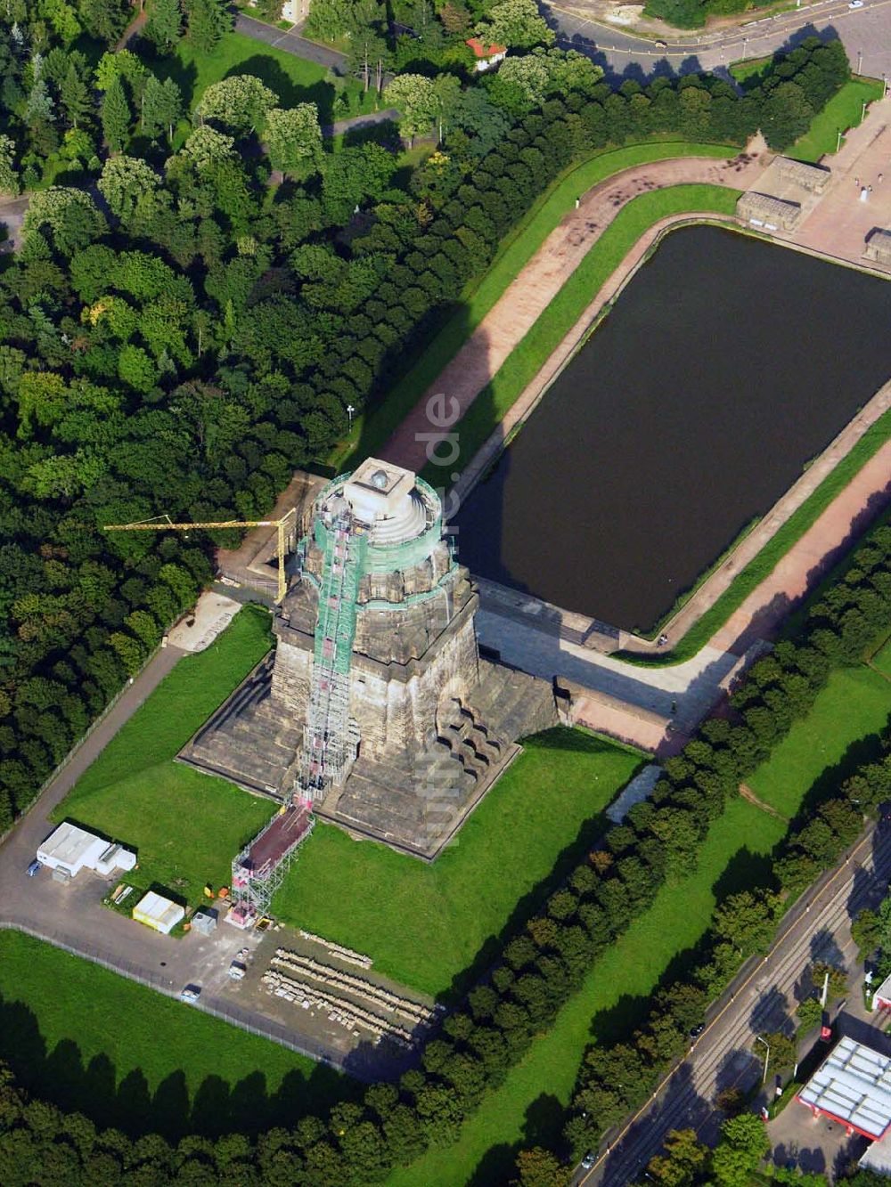 Leipzig aus der Vogelperspektive: Blick auf das Völkerschlachtdenkmal