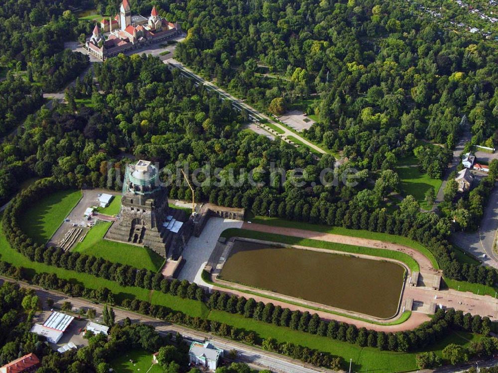 Luftbild Leipzig - Blick auf das Völkerschlachtdenkmal