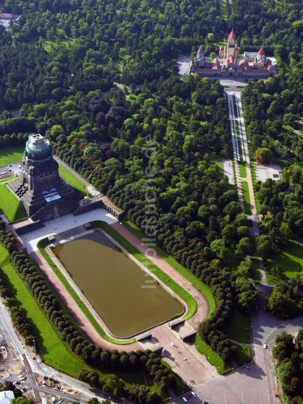 Luftbild Leipzig - Blick auf das Völkerschlachtdenkmal