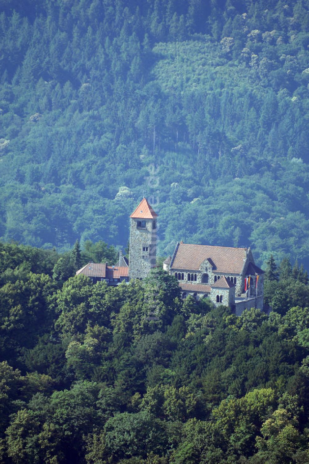 Weinheim von oben - Blick auf die Wachenburg bei Weinheim