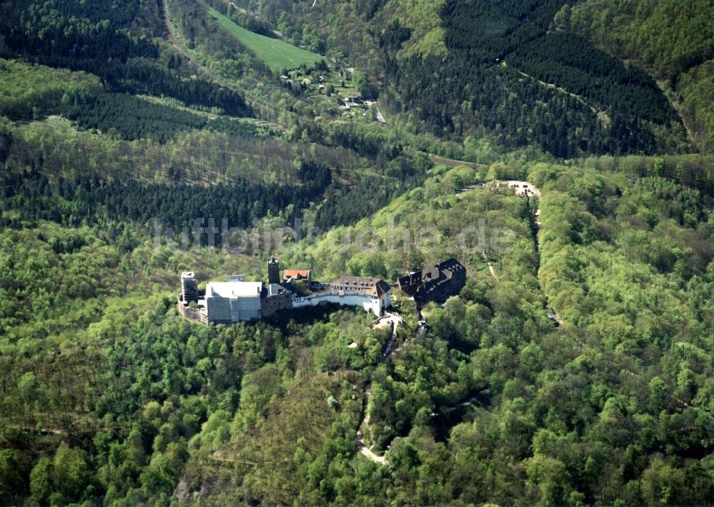 Eisenach aus der Vogelperspektive: Blick auf die Wartburg bei Eisenach im Bundesland Thüringen