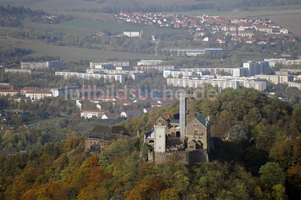 Luftaufnahme EISENACH - Blick auf die Wartburg im Thüringer Wald