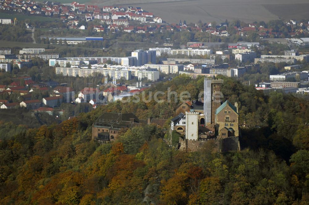 EISENACH von oben - Blick auf die Wartburg im Thüringer Wald