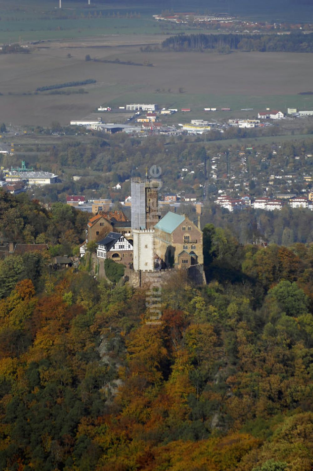 Luftaufnahme EISENACH - Blick auf die Wartburg im Thüringer Wald