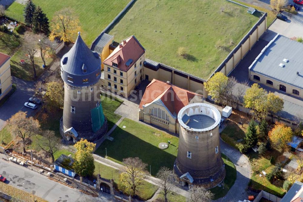 Luftbild Leipzig - Blick auf die Wassertürme in der Olbrichtstrasse