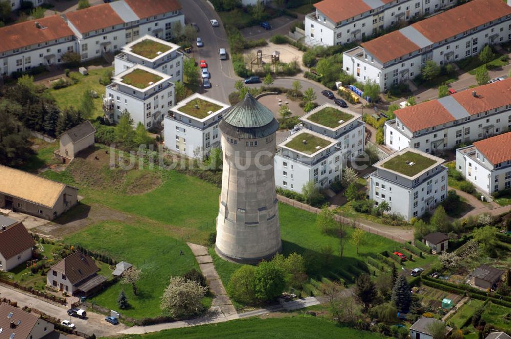 Luftaufnahme Leipzig - Blick auf den Wasserturm in Leipzig - Wahren