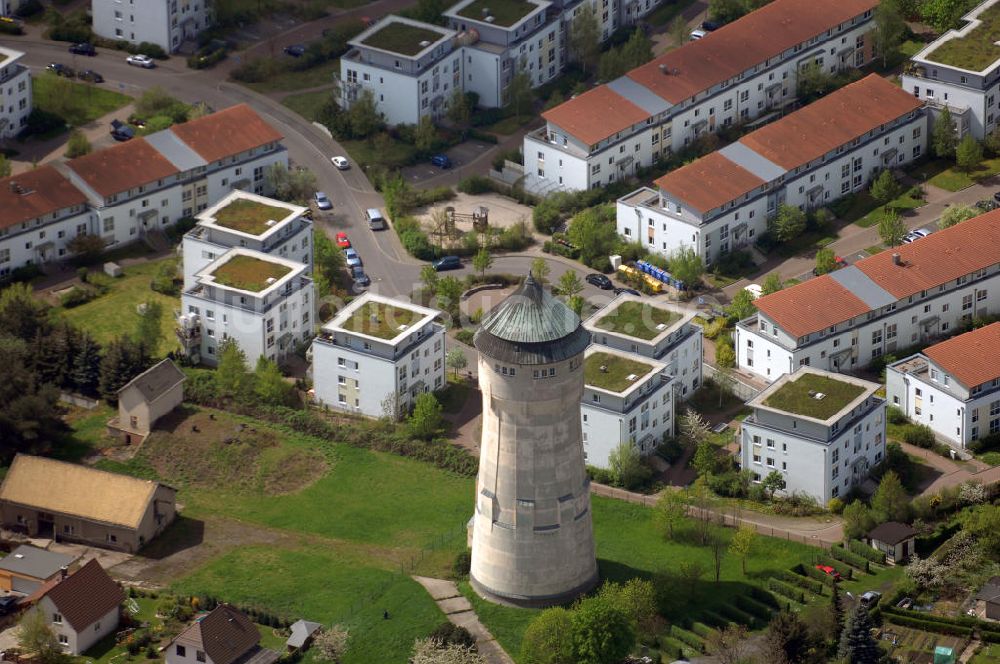 Leipzig aus der Vogelperspektive: Blick auf den Wasserturm in Leipzig - Wahren