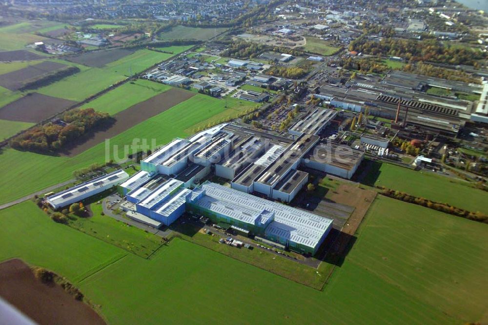 Andernach (Rheinland-Pfalz) aus der Vogelperspektive: Blick auf ein Werk der Rasselstein GmbH in Andernach