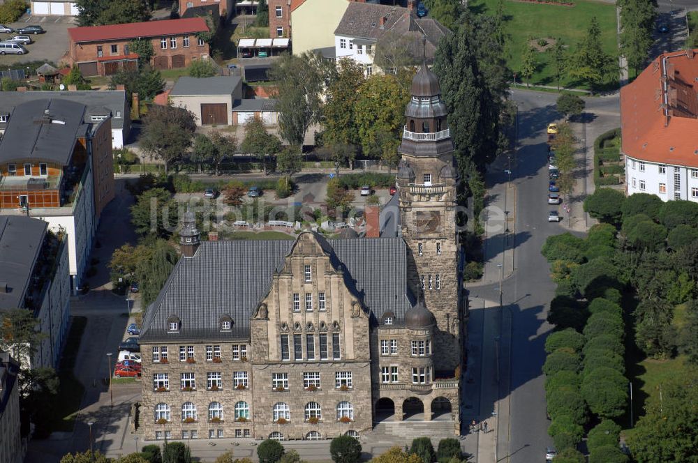 Luftaufnahme Wittenberge - Blick auf das Wittenberger Rathaus